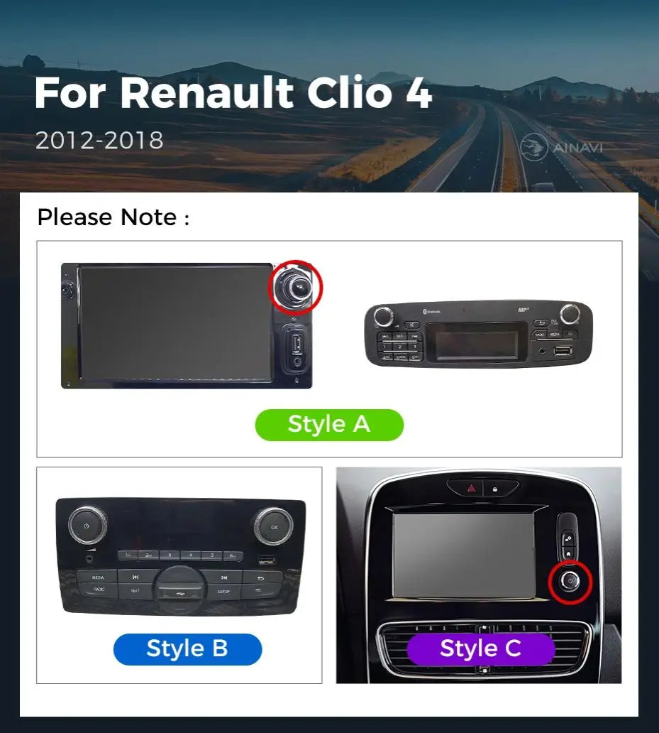 Ainavi Car Radio For Renault Clio 4 2012 2013 2014 2015 2016 2017 2018 Wireless Carplay Android Auto Multimedia 2 Din autoradio