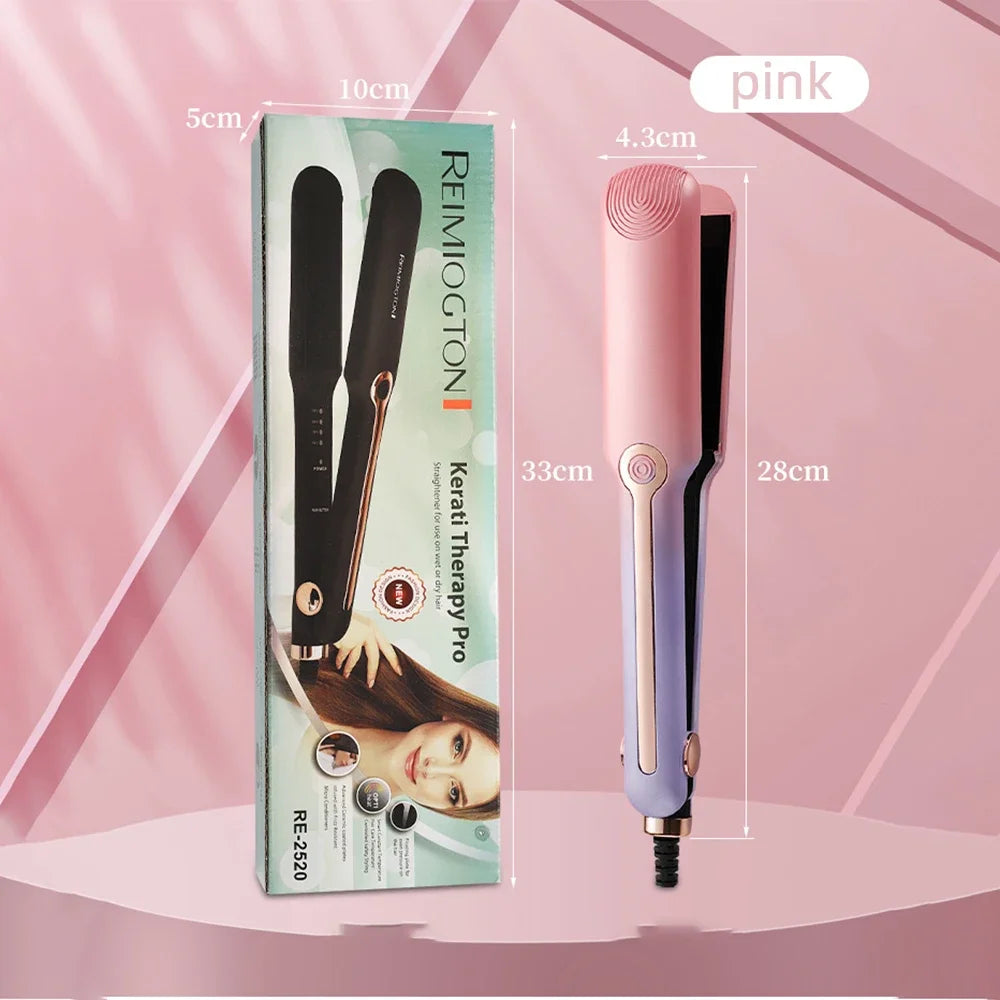 Tinsol 2-in-1 Hair Straightener Curling Iron Ceramic Plate Negative Ion Wide Plate Temperature Adjustable Hair Straightener