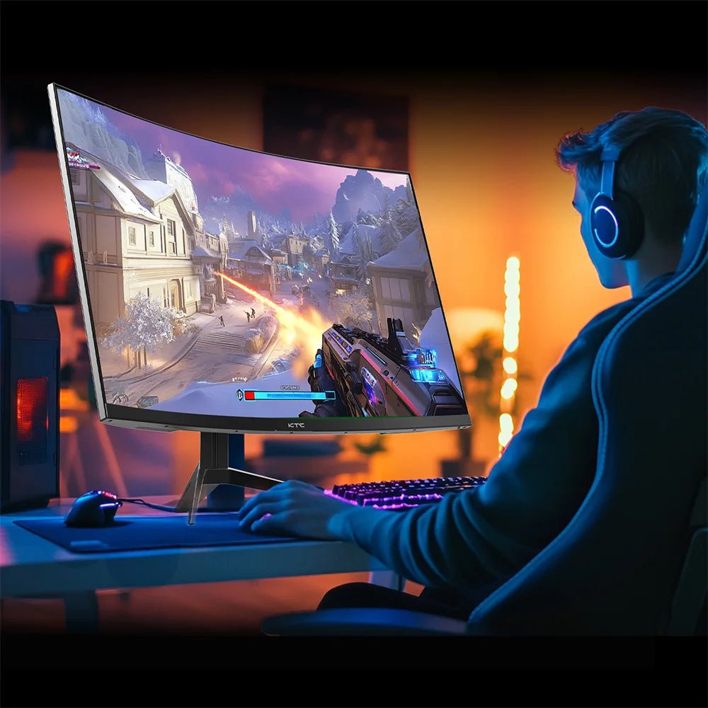 KTC H32S17 Gaming Monitor 32 - inch 2560x1440 QHD 180Hz HVA Curved 1500R 300cd/m2 Brightness, 125% sRGB, 1ms(MPRT) Response Time - Teknovara Innovation HubKTC H32S17 Gaming Monitor 32 - inch 2560x1440 QHD 180Hz HVA Curved 1500R 300cd/m2 Brightness, 125% sRGB, 1ms(MPRT) Response Time