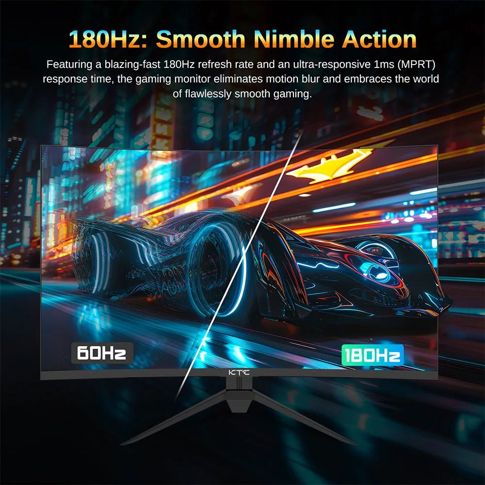 KTC H32S17 Gaming Monitor 32 - inch 2560x1440 QHD 180Hz HVA Curved 1500R 300cd/m2 Brightness, 125% sRGB, 1ms(MPRT) Response Time - Teknovara Innovation HubKTC H32S17 Gaming Monitor 32 - inch 2560x1440 QHD 180Hz HVA Curved 1500R 300cd/m2 Brightness, 125% sRGB, 1ms(MPRT) Response Time