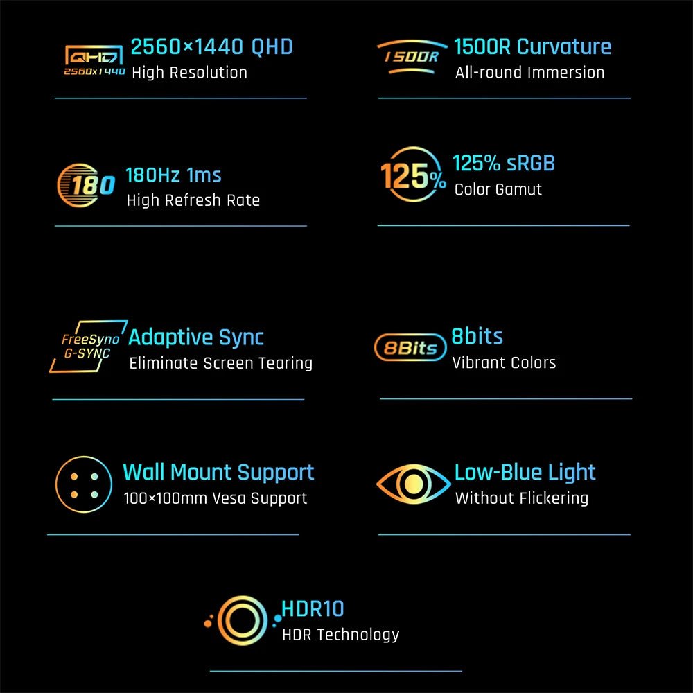 KTC H32S17 Gaming Monitor 32 - inch 2560x1440 QHD 180Hz HVA Curved 1500R 300cd/m2 Brightness, 125% sRGB, 1ms(MPRT) Response Time - Teknovara Innovation HubKTC H32S17 Gaming Monitor 32 - inch 2560x1440 QHD 180Hz HVA Curved 1500R 300cd/m2 Brightness, 125% sRGB, 1ms(MPRT) Response Time