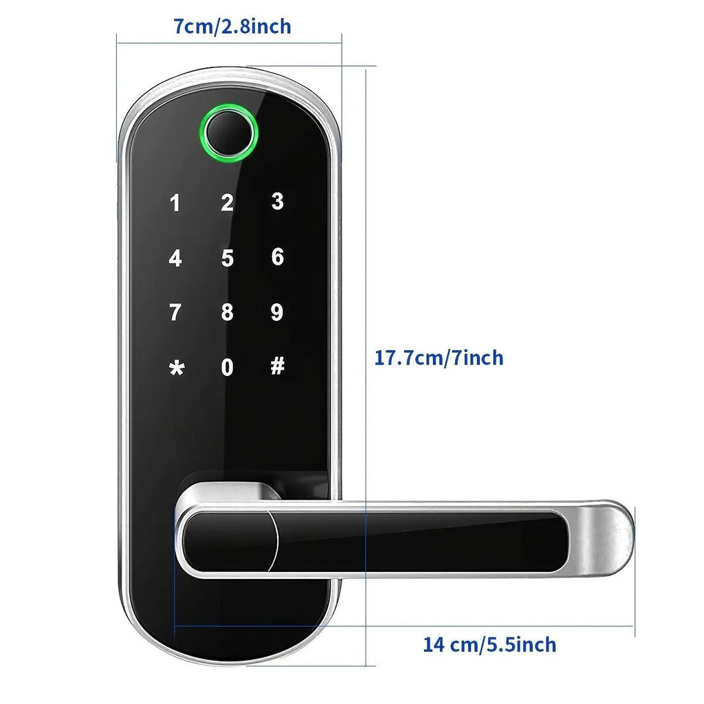 Smart Fingerprint Door Lock App Remote Control Keyless WIFI Digital Touchscreen Lock NFC IP67 Waterproof with 2 IC Cards - Teknovara Innovation HubSmart Fingerprint Door Lock App Remote Control Keyless WIFI Digital Touchscreen Lock NFC IP67 Waterproof with 2 IC Cards