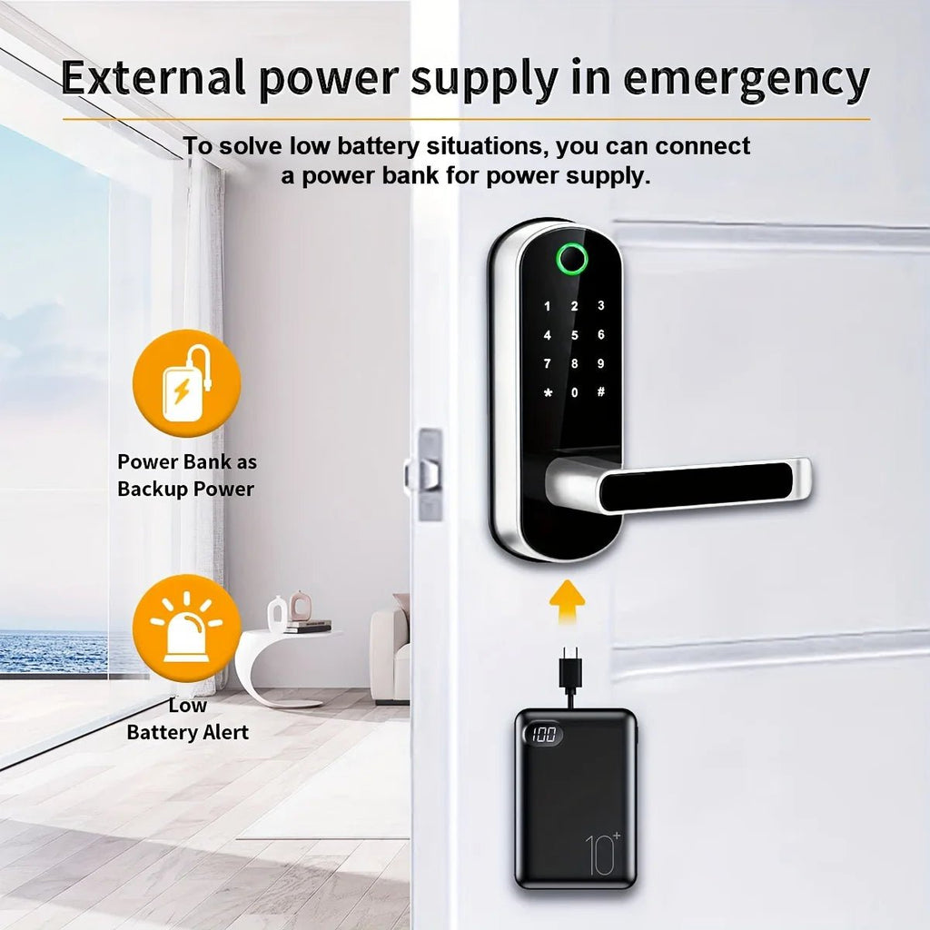 Smart Fingerprint Door Lock App Remote Control Keyless WIFI Digital Touchscreen Lock NFC IP67 Waterproof with 2 IC Cards - Teknovara Innovation HubSmart Fingerprint Door Lock App Remote Control Keyless WIFI Digital Touchscreen Lock NFC IP67 Waterproof with 2 IC Cards