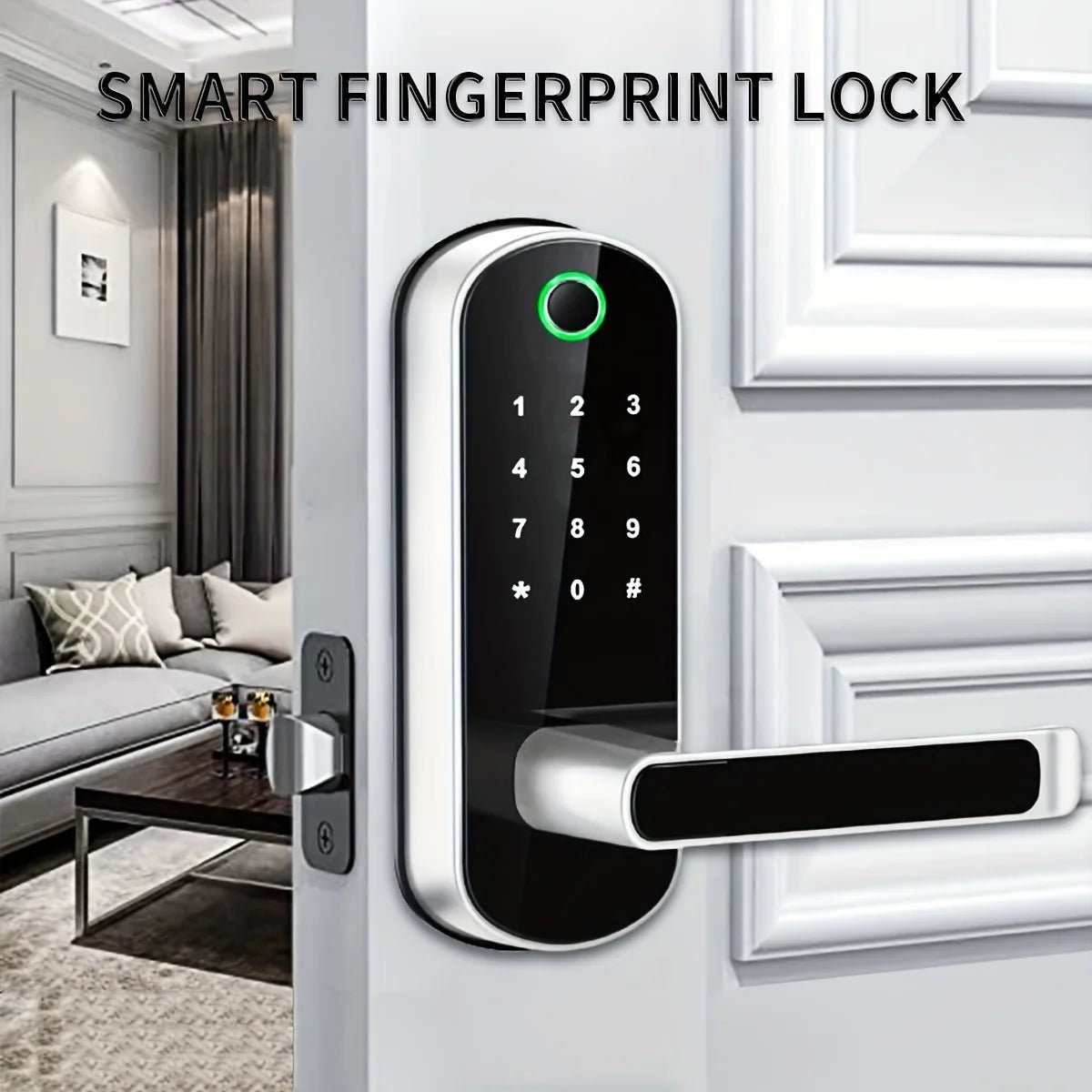 Smart Fingerprint Door Lock App Remote Control Keyless WIFI Digital Touchscreen Lock NFC IP67 Waterproof with 2 IC Cards - Teknovara Innovation HubSmart Fingerprint Door Lock App Remote Control Keyless WIFI Digital Touchscreen Lock NFC IP67 Waterproof with 2 IC Cards