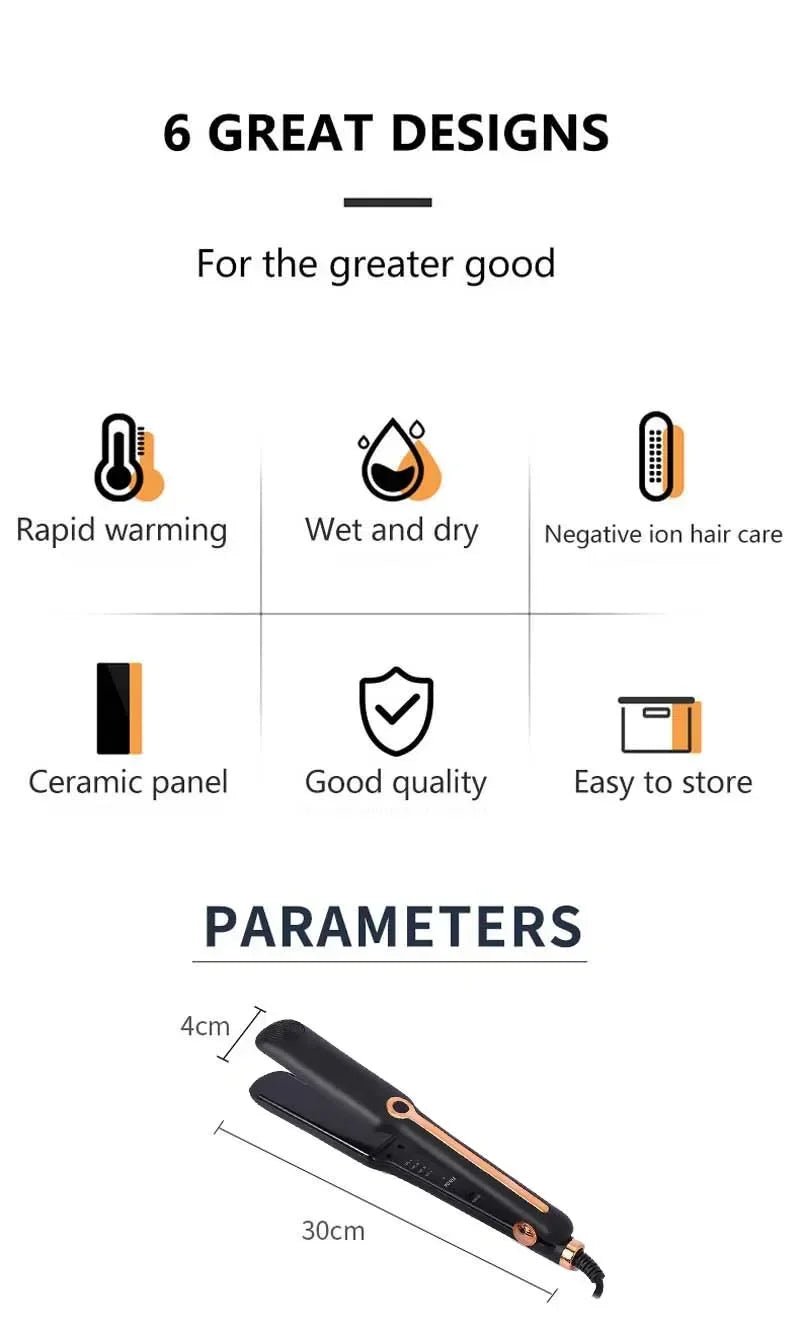 Tinsol 2 - in - 1 Hair Straightener Curling Iron Ceramic Plate Negative Ion Wide Plate Temperature Adjustable Hair Straightener - Teknovara Innovation HubTinsol 2 - in - 1 Hair Straightener Curling Iron Ceramic Plate Negative Ion Wide Plate Temperature Adjustable Hair Straightener