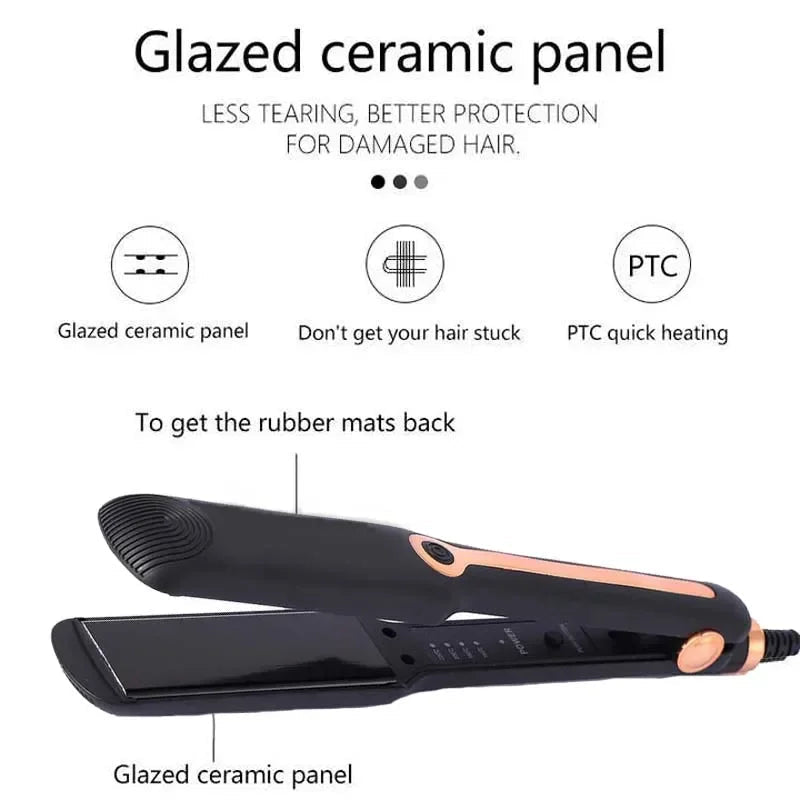 Tinsol 2 - in - 1 Hair Straightener Curling Iron Ceramic Plate Negative Ion Wide Plate Temperature Adjustable Hair Straightener - Teknovara Innovation HubTinsol 2 - in - 1 Hair Straightener Curling Iron Ceramic Plate Negative Ion Wide Plate Temperature Adjustable Hair Straightener